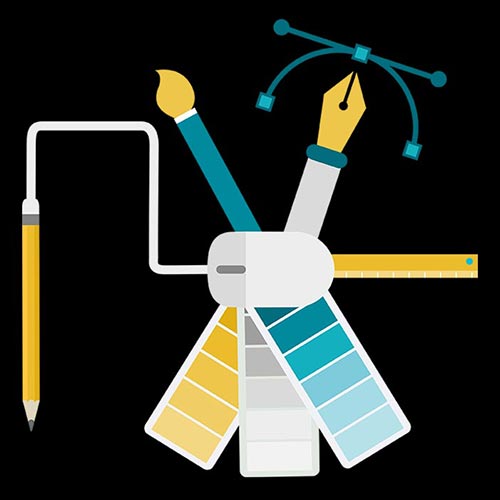 logo créé avec un mélange des outils du graphiste et webdesigner