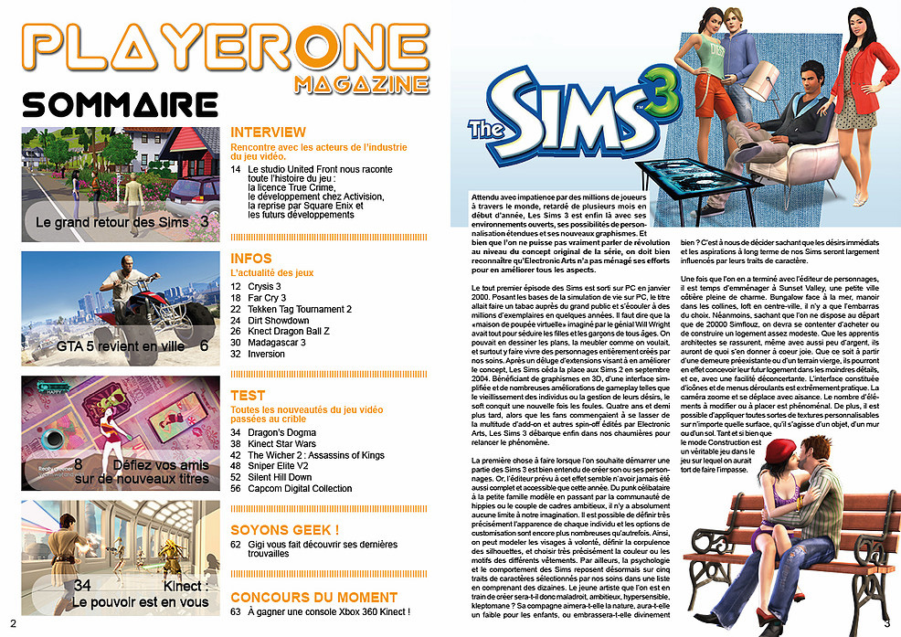 mise en page 2 et 3 magazine playerone